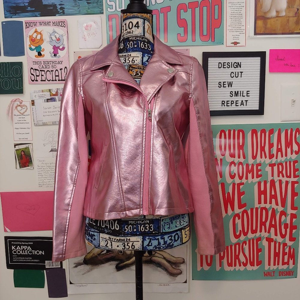SOLD Justice Pink Jojo Jacket Girls 18/20 Edgy Fun Zip
